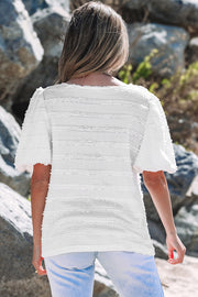Luella Frilled Lace Trim Bubble Sleeve Blouse-1