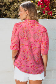 Josephine Floral Wide Short Sleeve Loose Top-1