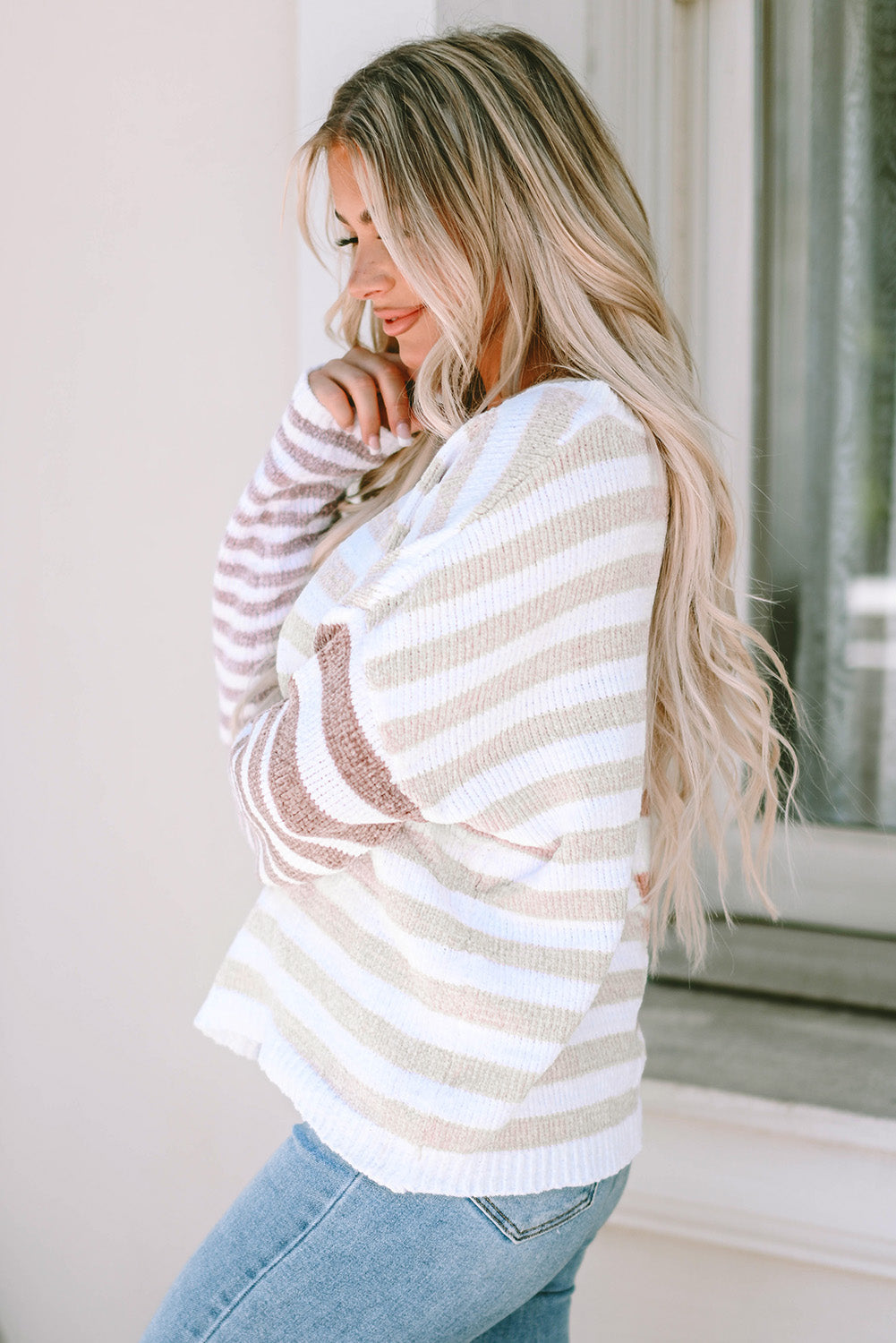 Color Block Knit Sweater - Oversized Chic Style