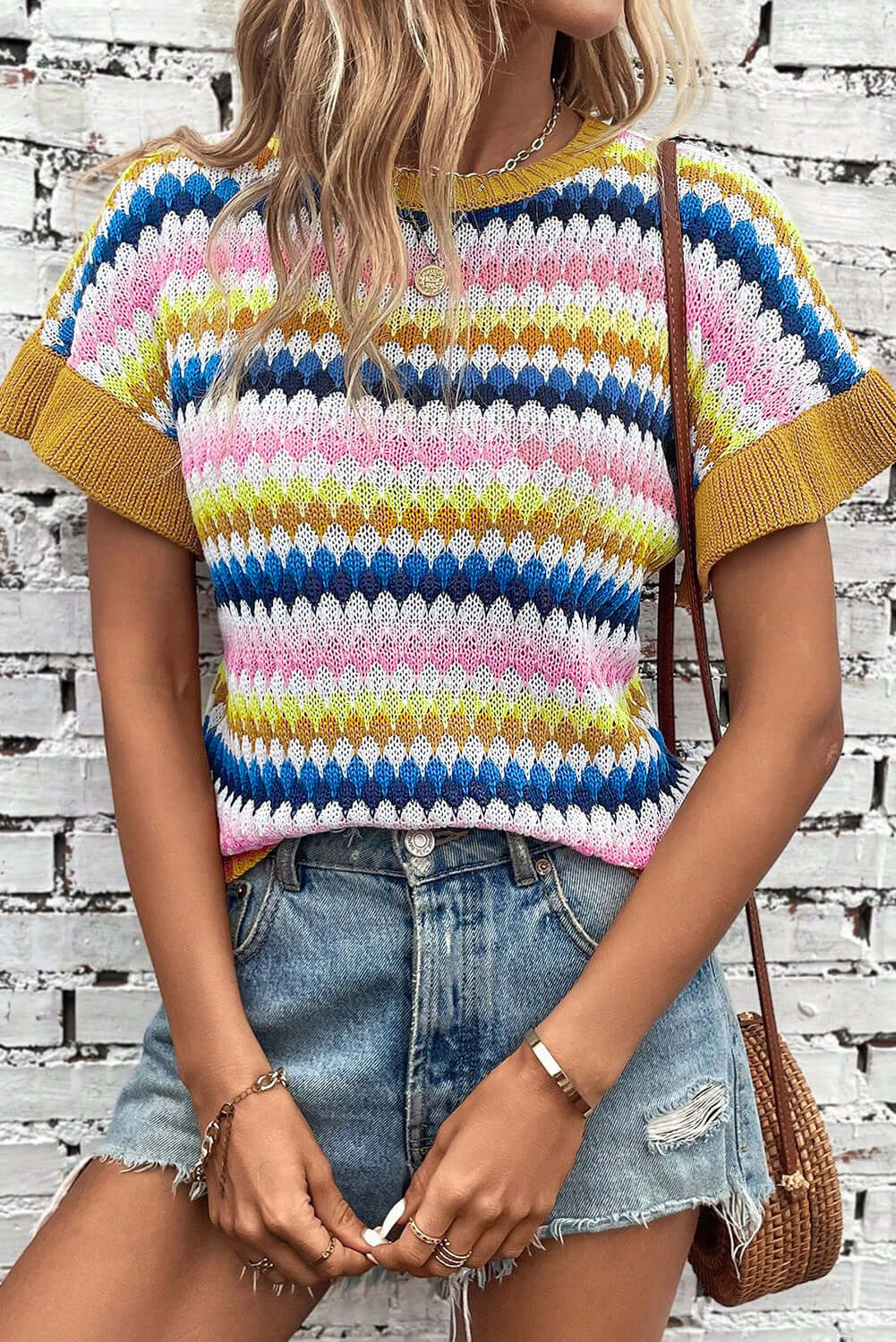 Colorful Striped Blouse with Relaxed Fit
