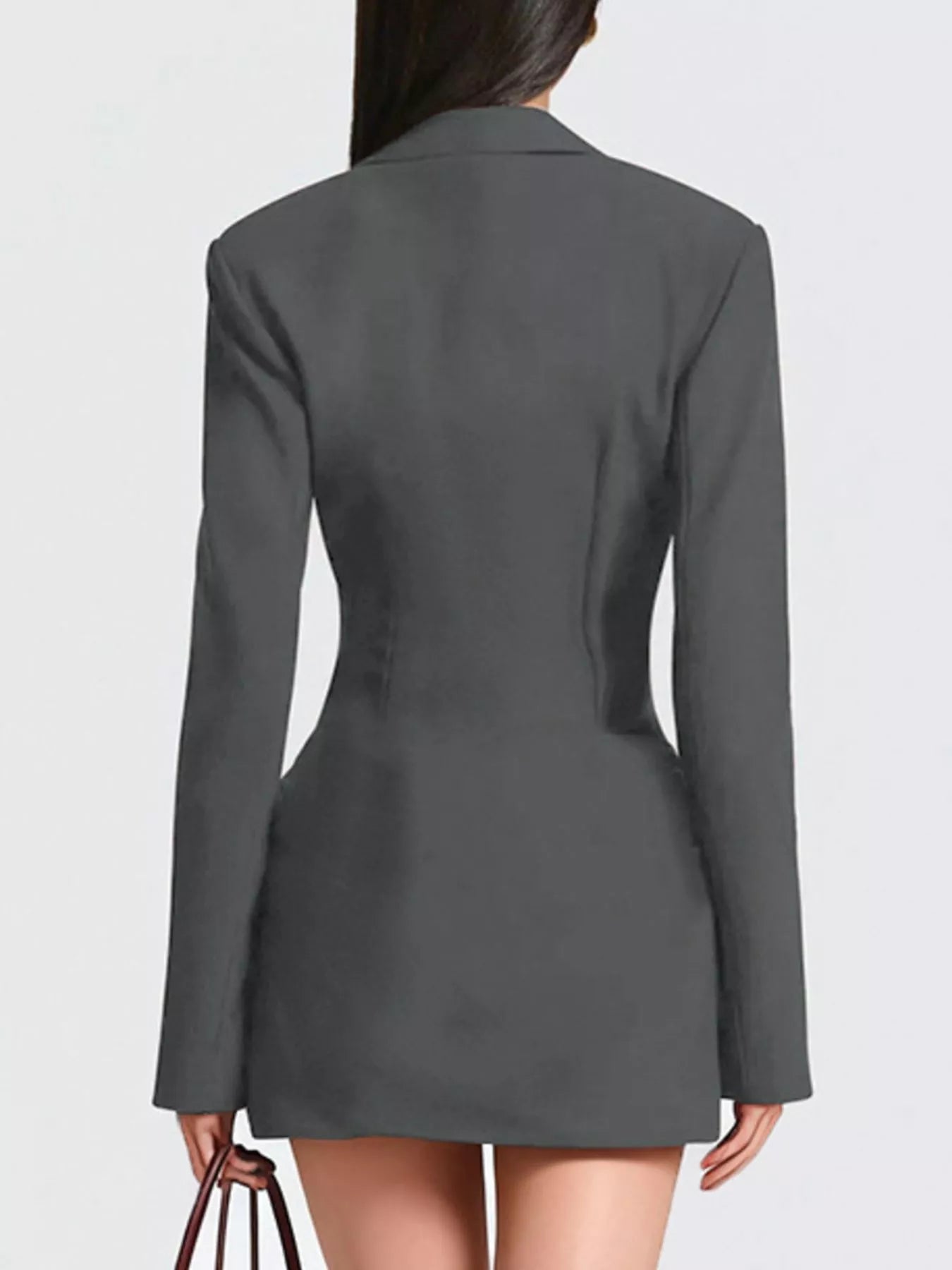  Chic Blazer Inspired Plus Size Mini Dress Elegant Long Sleeve Design