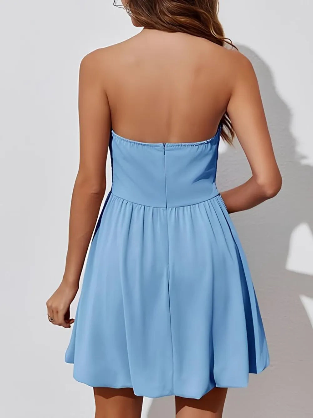  Ruched Tube Mini Dress For Women Stylish Party Look