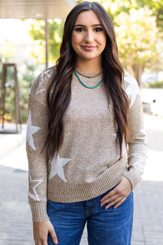 Star Drop Shoulder Sweater for Women