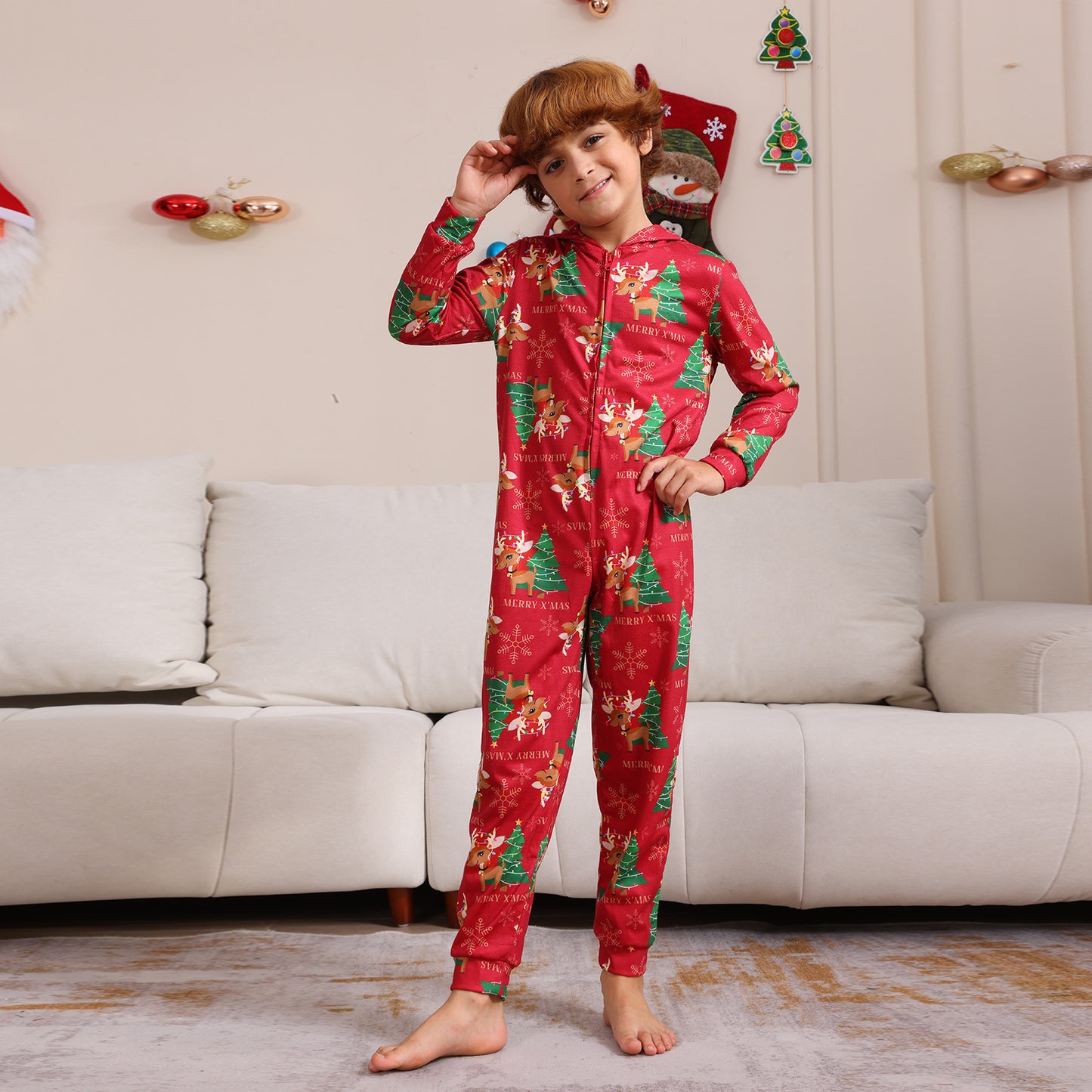  Cartoon Plaid Family Sleepwear Matching Homewear Set