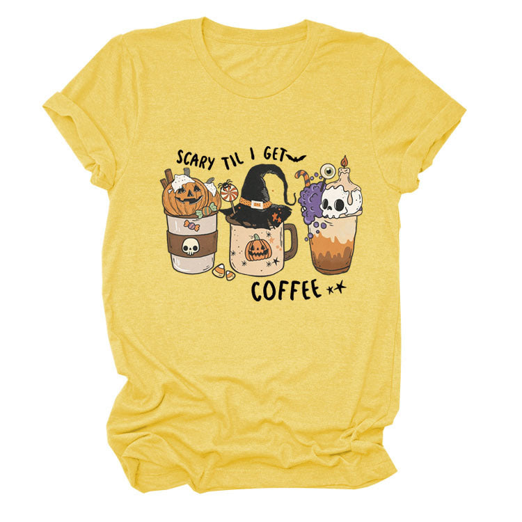 Pumpkin Halloween Crew Neck Short Sleeve T-shirt Girl