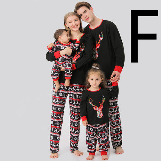 Cotton Print Family Pajama Set Simple Stylish Sleepwear