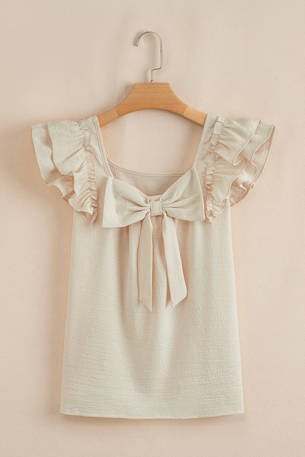 Katelyn Textured Bow Knot Blouse-5