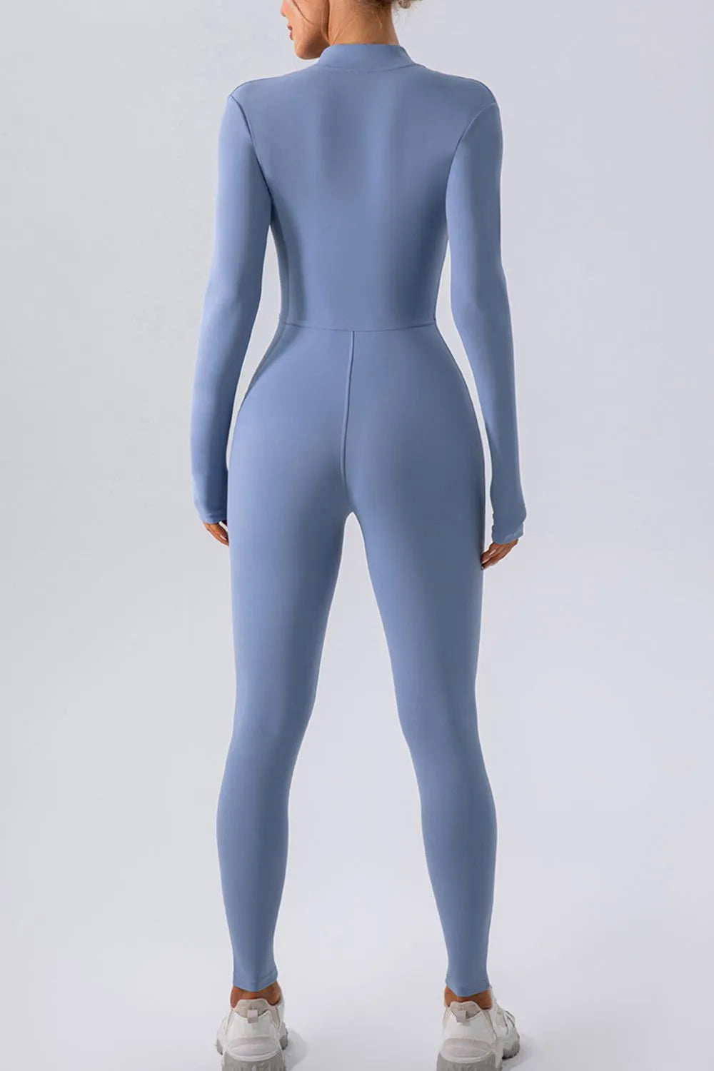 Half Zip Mock Neck Active Jumpsuit for Women