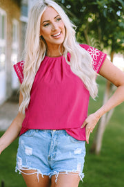 Murphy Floral Embroidered Sleeve Blouse-0
