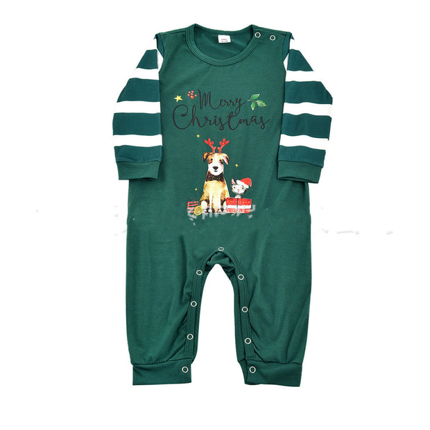 Family European And American Christmas Parent-child Printed Pajamas Set