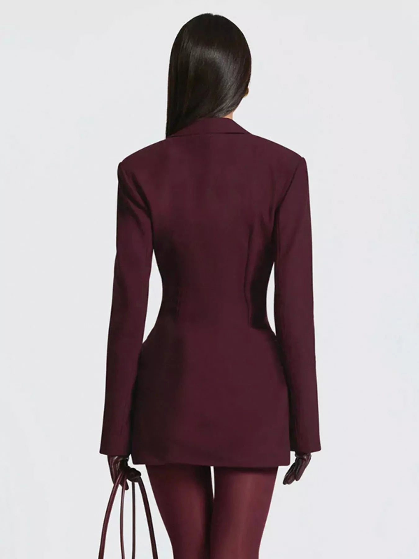  Chic Blazer Inspired Plus Size Mini Dress Elegant Long Sleeve Design