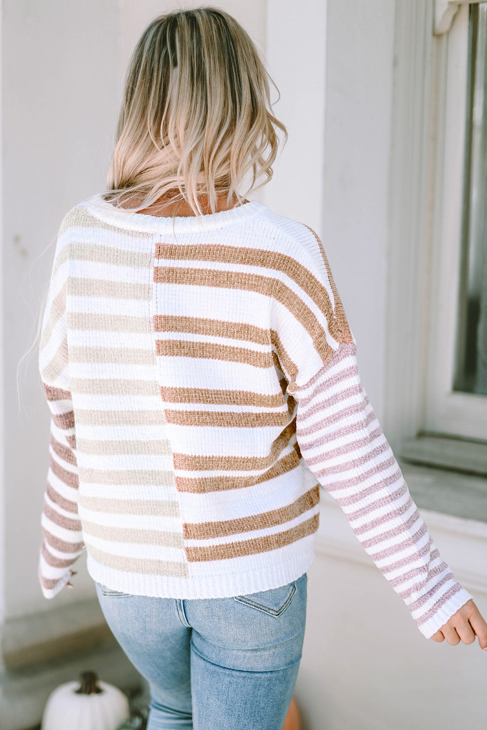 Color Block Knit Sweater - Oversized Chic Style