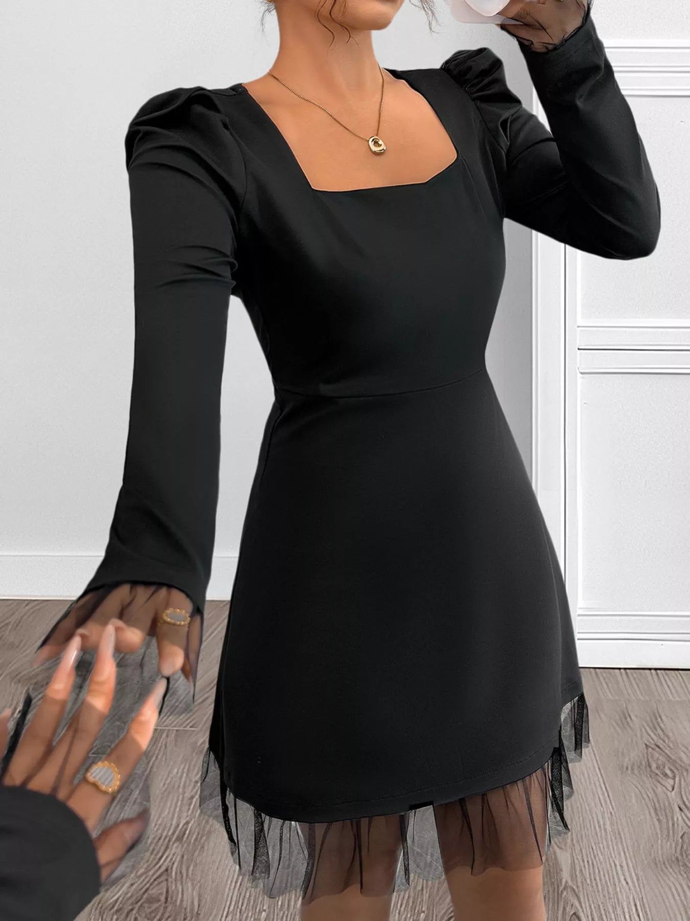  Ruffled Mini Dress For Women Elegant Party Look