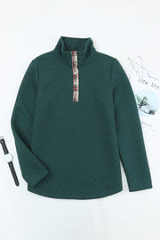 Zara Texture Plaid Trim Sweatshirt-2