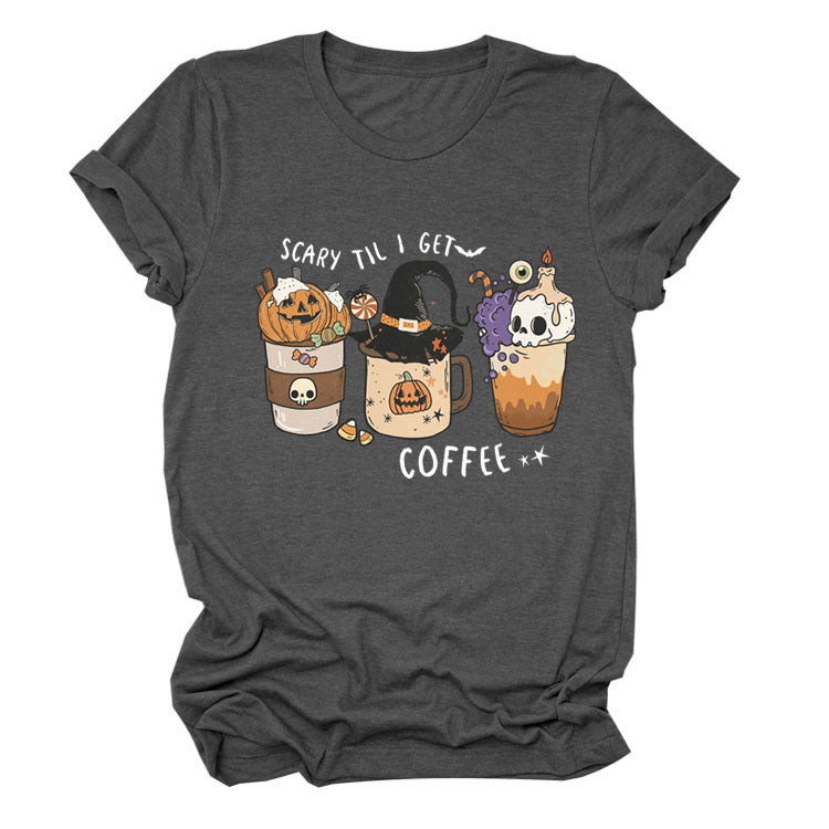 Pumpkin Halloween Crew Neck Short Sleeve T-shirt Girl