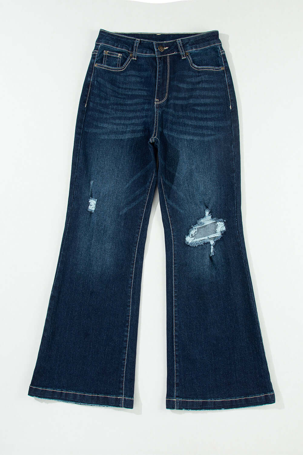 High Rise Wide Leg Ripped Jeans - Retro Chic Style