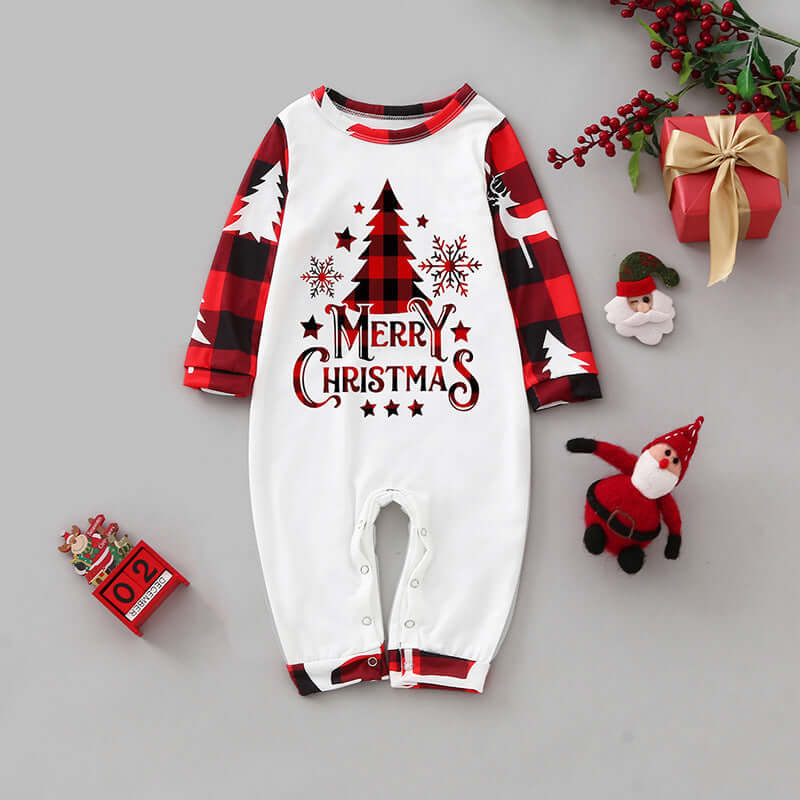 White Printed Family Outfit - Fashionable Polyester Matching Set
