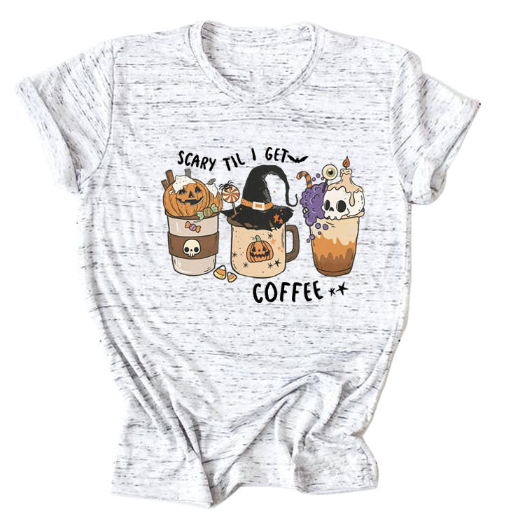 Pumpkin Halloween Crew Neck Short Sleeve T-shirt Girl