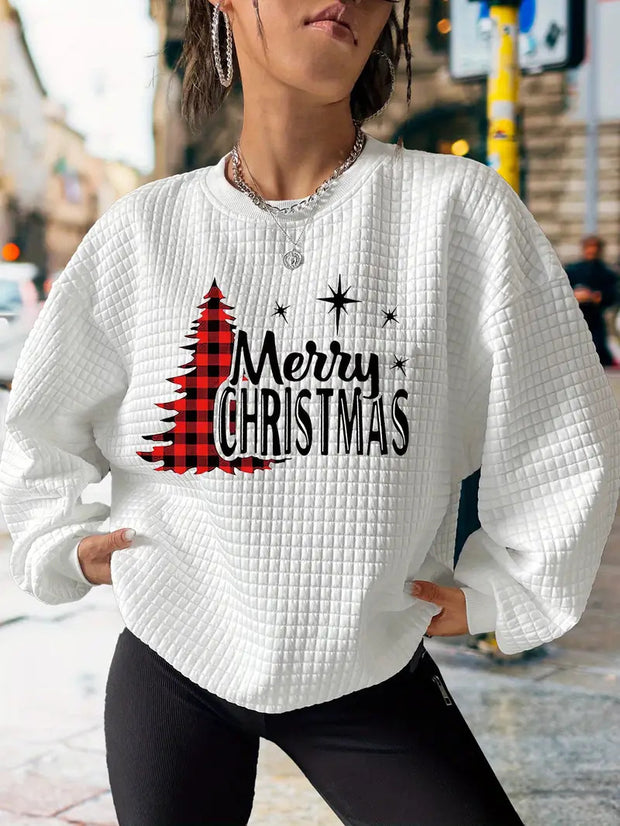 Fashion Christmas Printing Casual Sweatshirt Women