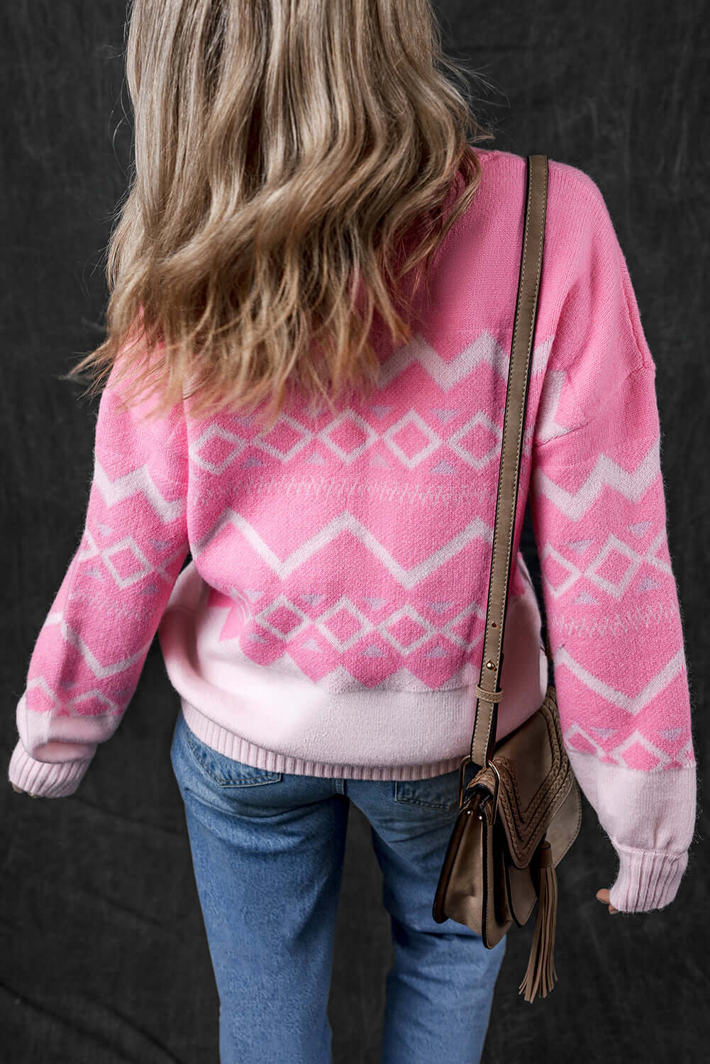 Aztec Geometric Knit Pullover for Women – Western Chic Style