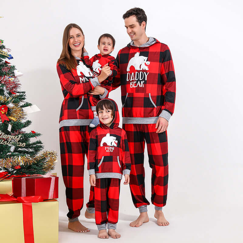 Red Printed Family Lounge Set Stylish Matching Homewear
