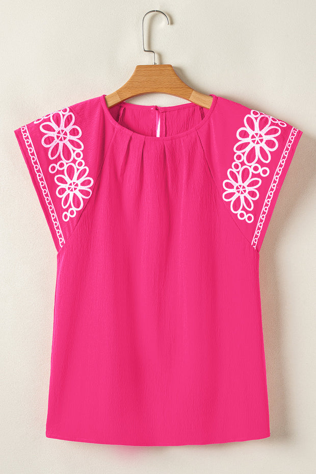 Murphy Floral Embroidered Sleeve Blouse-3