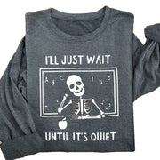 Halloween Pumpkin Pattern Round Neck Long-t-shirt