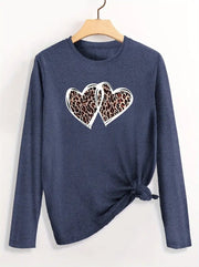 Halloween Pumpkin Pattern Round Neck Long-t-shirt