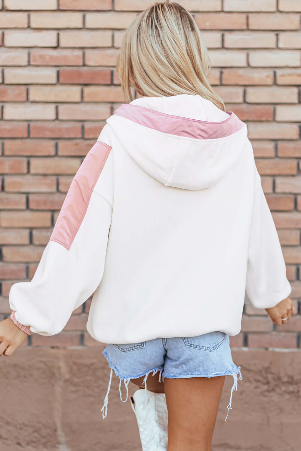 Oversized Sherpa Half Zip Hoodie with Cozy Warm Design