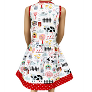 AnnLoren Little & Big Girls Farm Animal Sleeveless Cotton Swing Dress-1