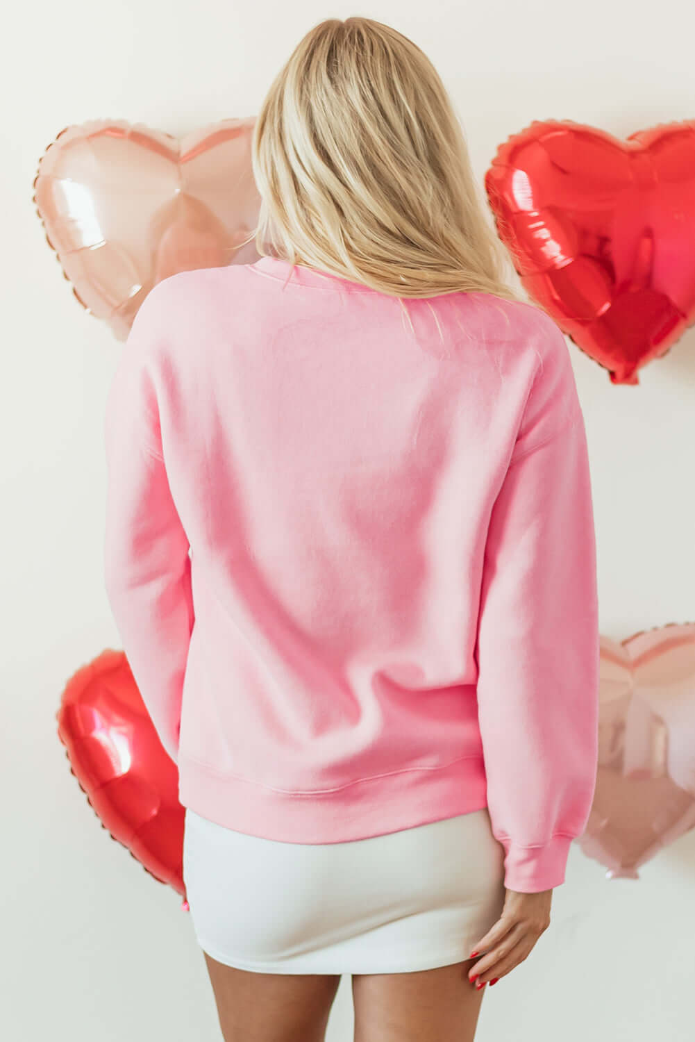 Lover Hollowed Graphic Sweatshirt In Pink Casual Style