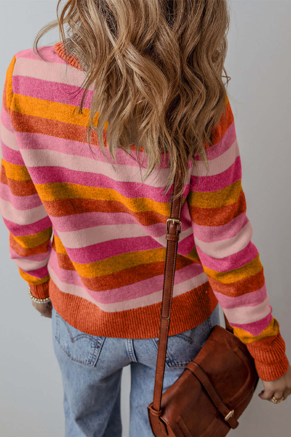 Stripe Ribbed Sweater - Colorful Cozy Style