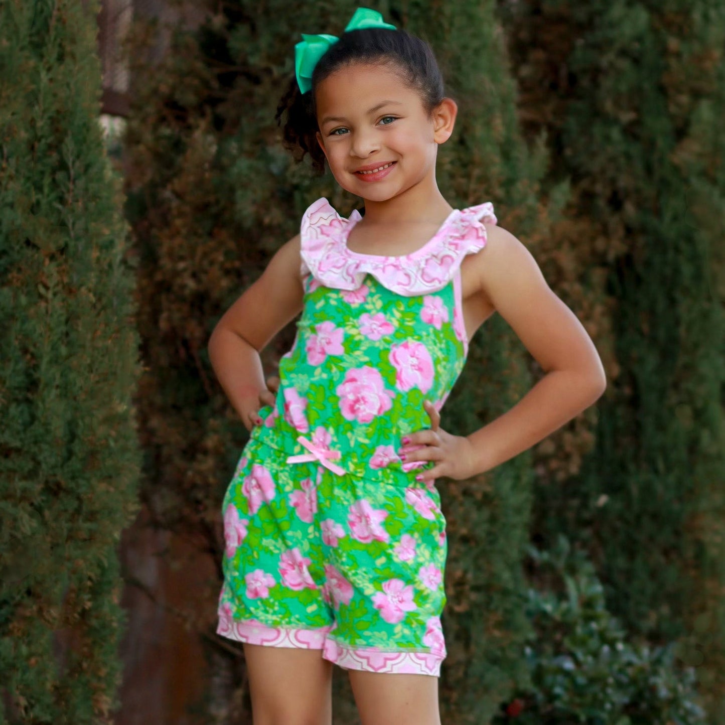  Floral and Arabesque Girls Jumpsuit Trendy Comfortable Romper