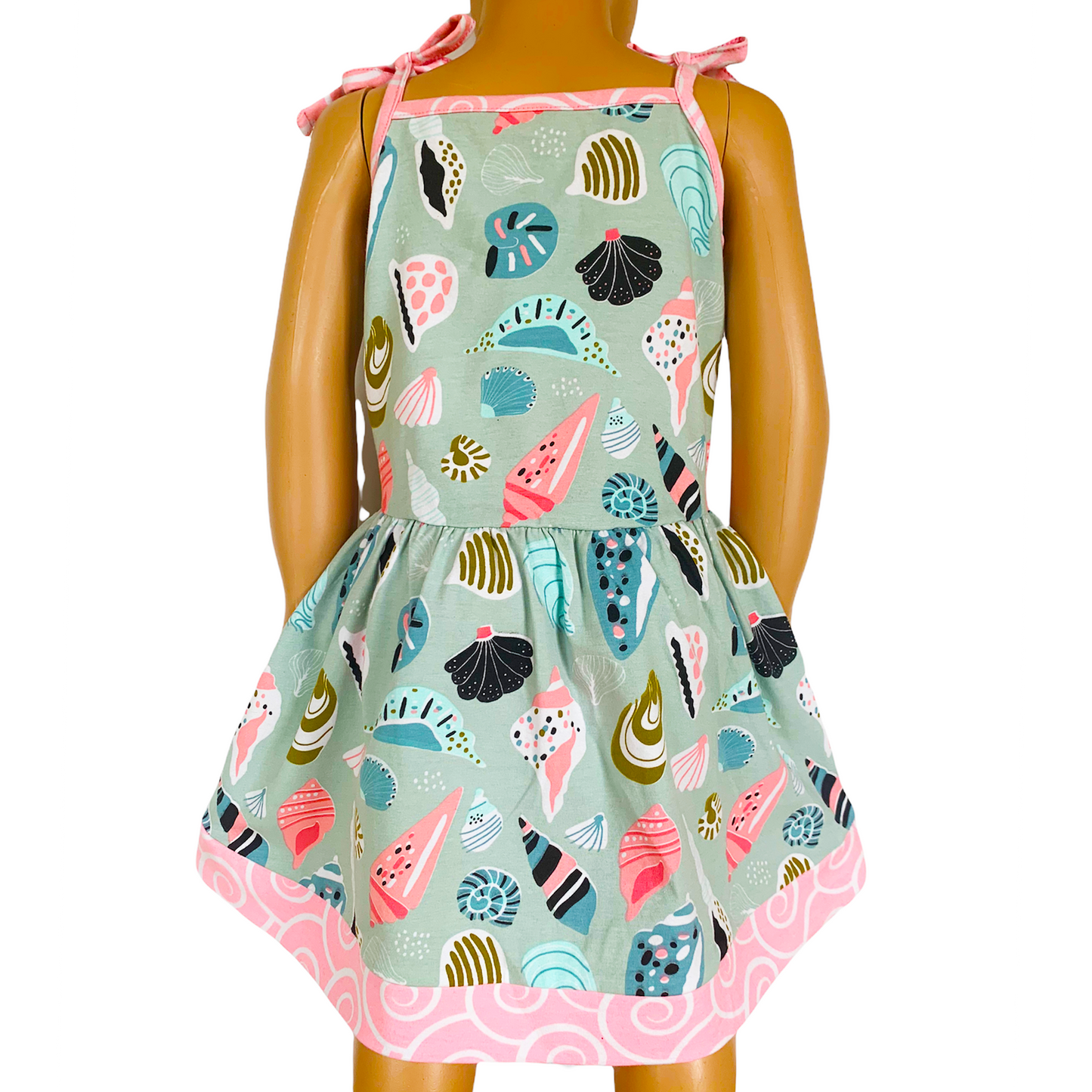 AnnLoren Little & Big Girls Seashells Spaghetti Straps Cotton Knit Summer Beach Dress-1