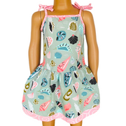 AnnLoren Little & Big Girls Seashells Spaghetti Straps Cotton Knit Summer Beach Dress-0