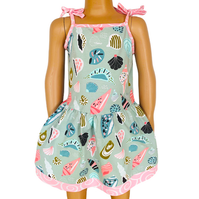 AnnLoren Little & Big Girls Seashells Spaghetti Straps Cotton Knit Summer Beach Dress-0
