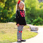 AnnLoren Girls LOVE Heart Tunic & Leggings Valentine's Day Outfit-1