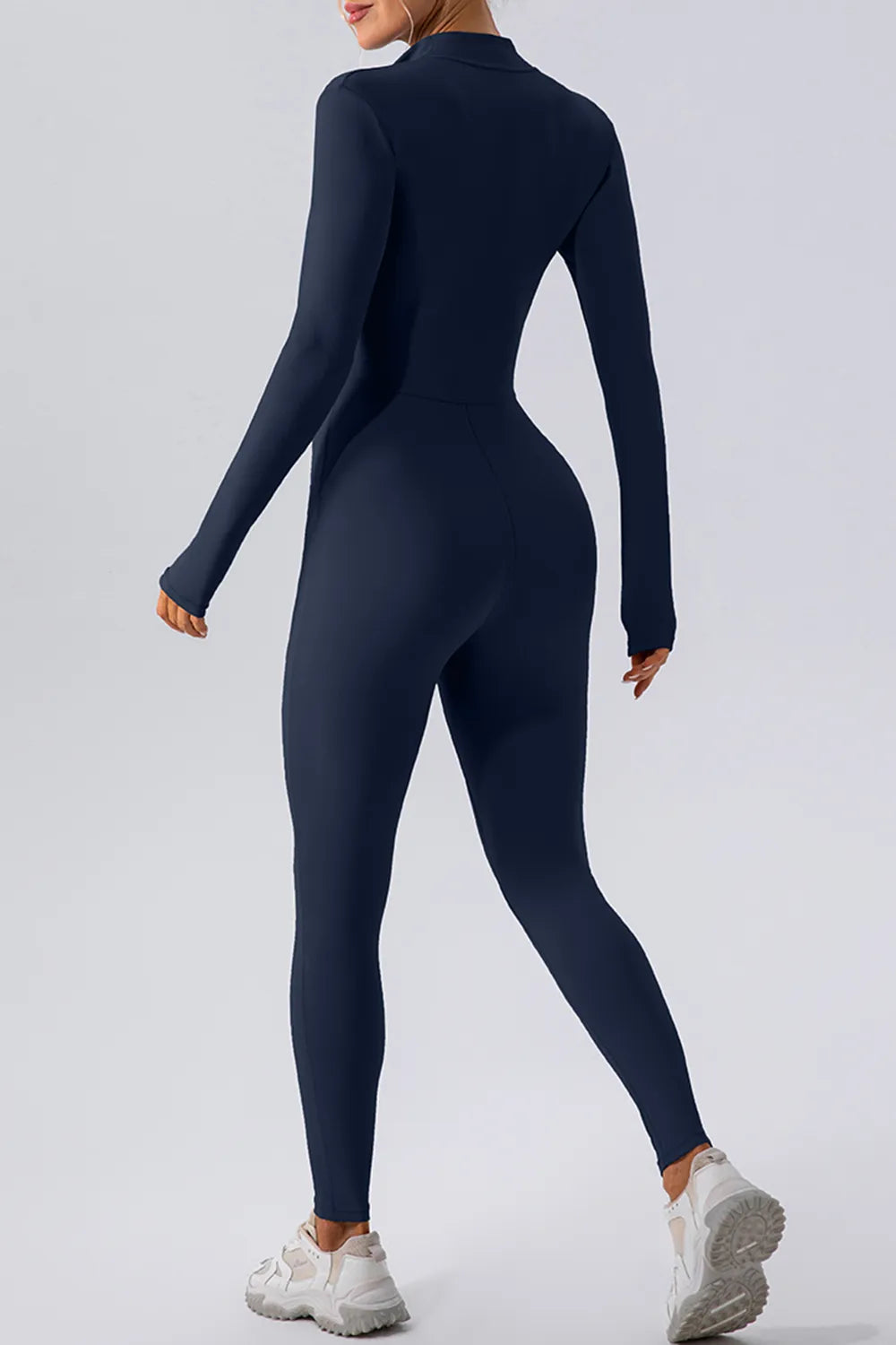 Half Zip Mock Neck Active Jumpsuit for Women