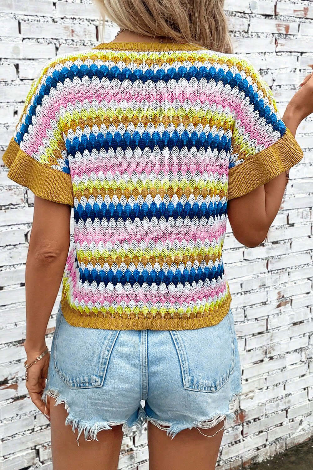 Colorful Striped Blouse with Relaxed Fit