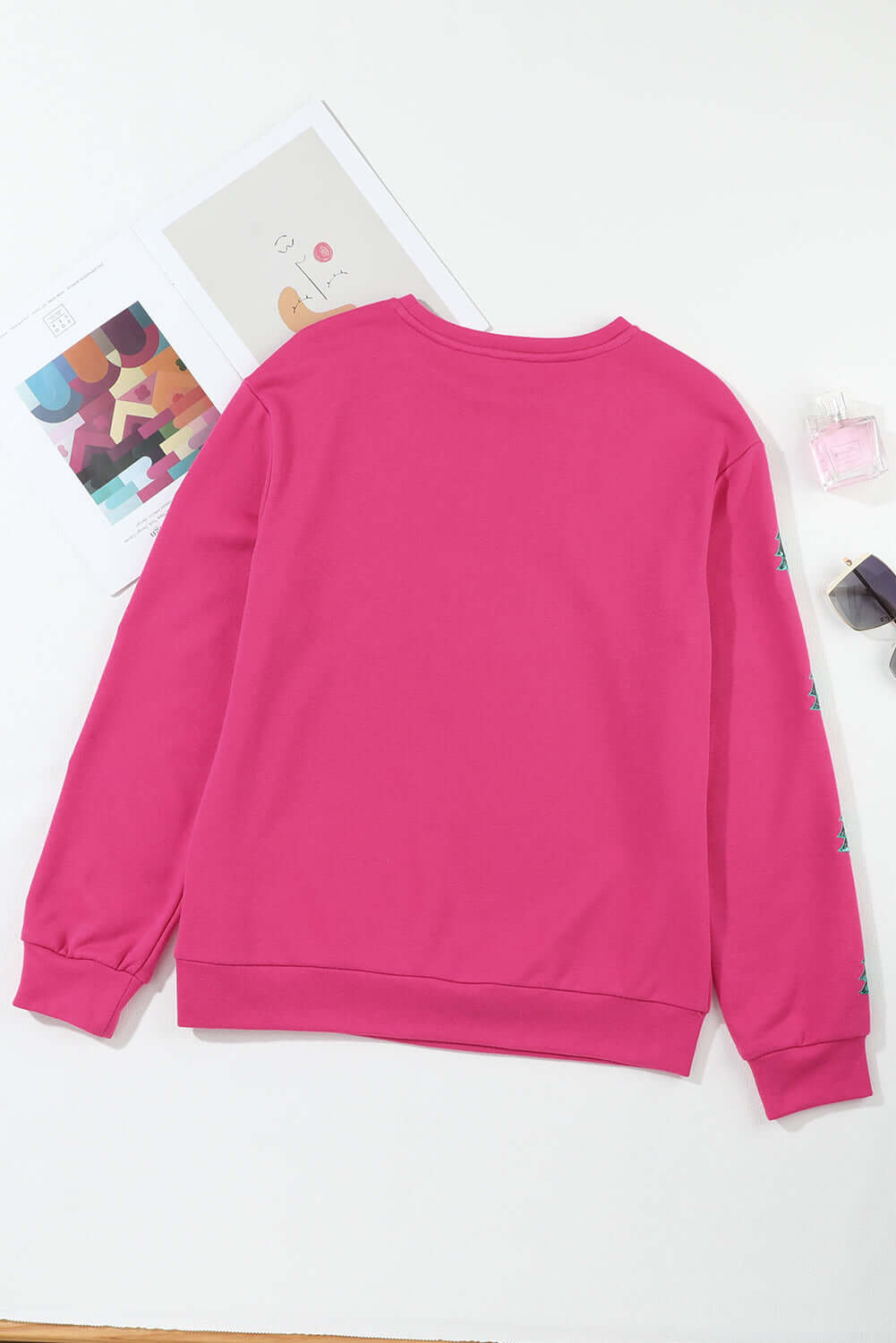 Sequin Merry Christmas Sweatshirt with Round Neck and Drop Shoulder
