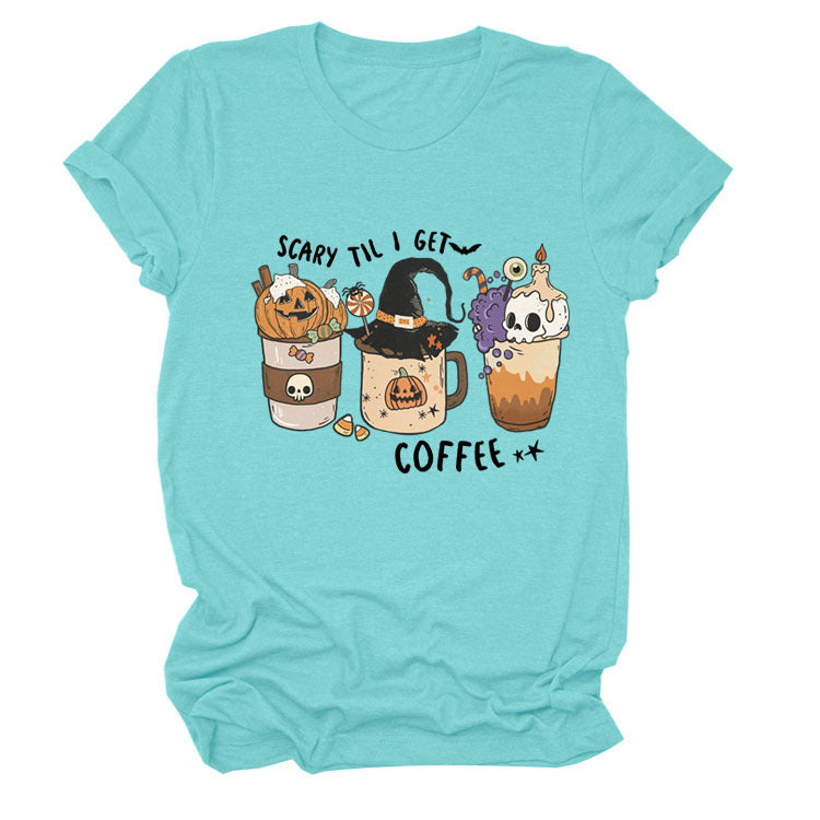 Pumpkin Halloween Crew Neck Short Sleeve T-shirt Girl