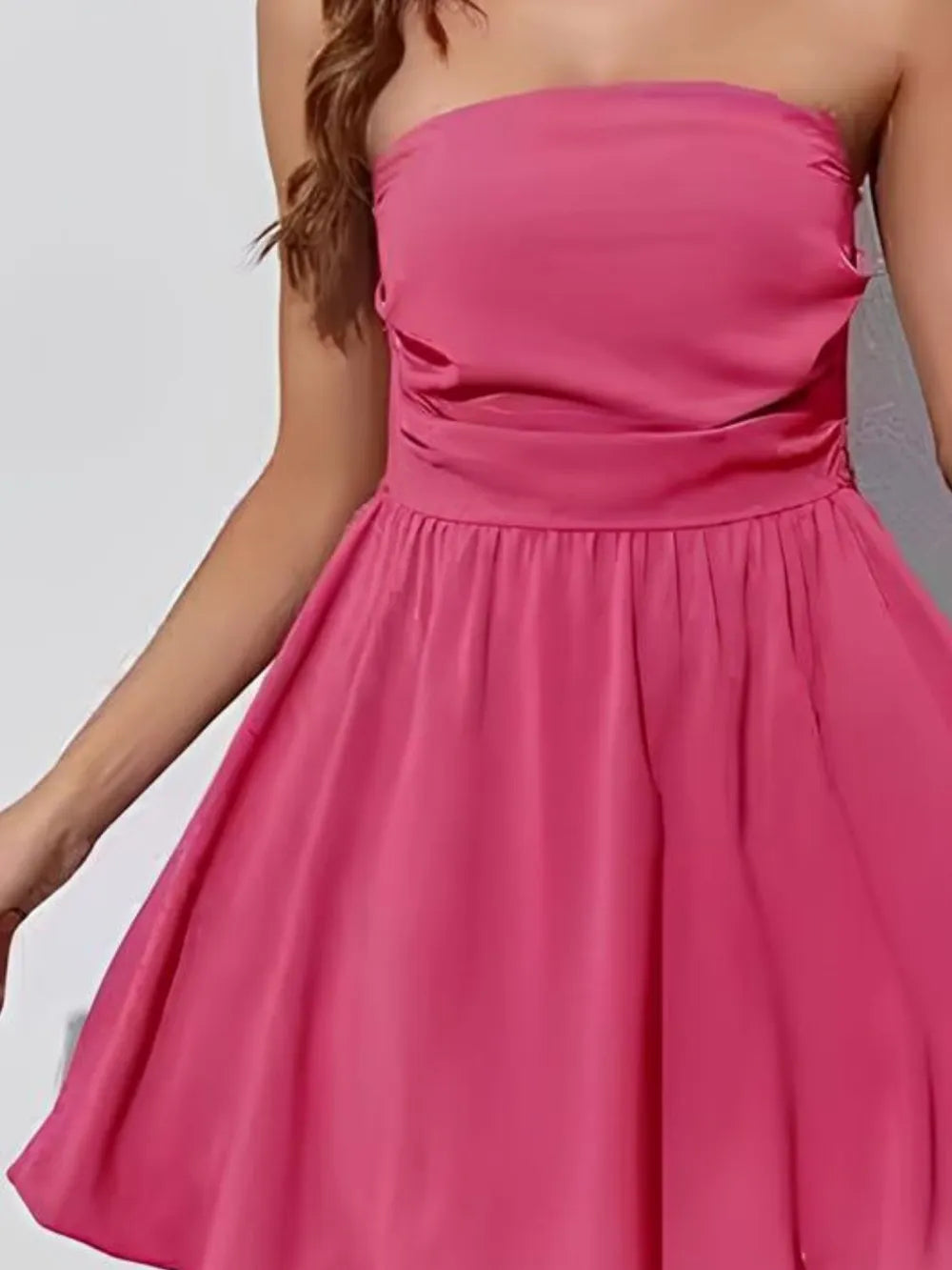  Ruched Tube Mini Dress with Elegant Fitted Silhouette