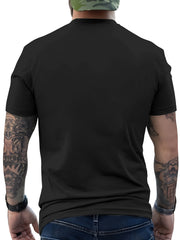 Men's Casual Polyester Round Neck T-shirt With 3D Shark And Halloween Pumpkin Patterns, Fitted Knit Fabric, Slightly Elastic