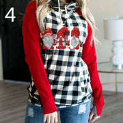 Christmas Tree Print Hooded Sweater Women