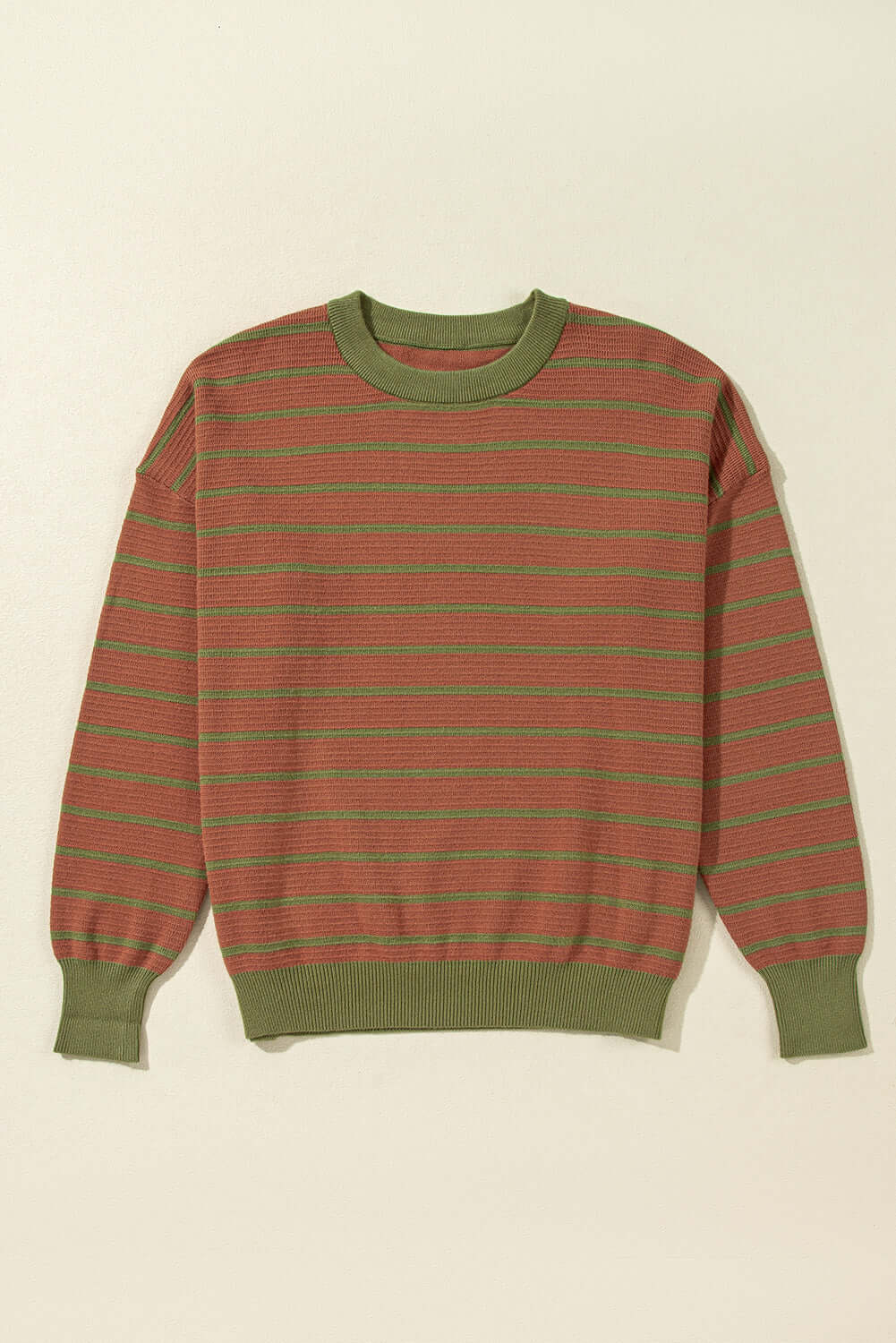 Striped Drop Shoulder Sweater with Vibrant Color Design