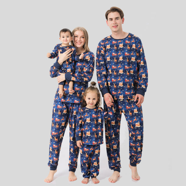 Fashion Printed Family European And American Pajamas Set Family Wear