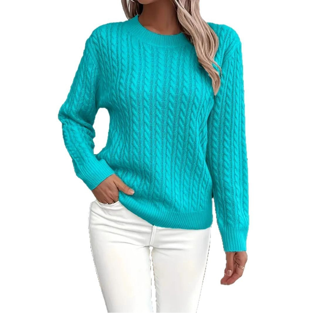 Versatile Fashion Classic Twist Round Neck Sweater for Women