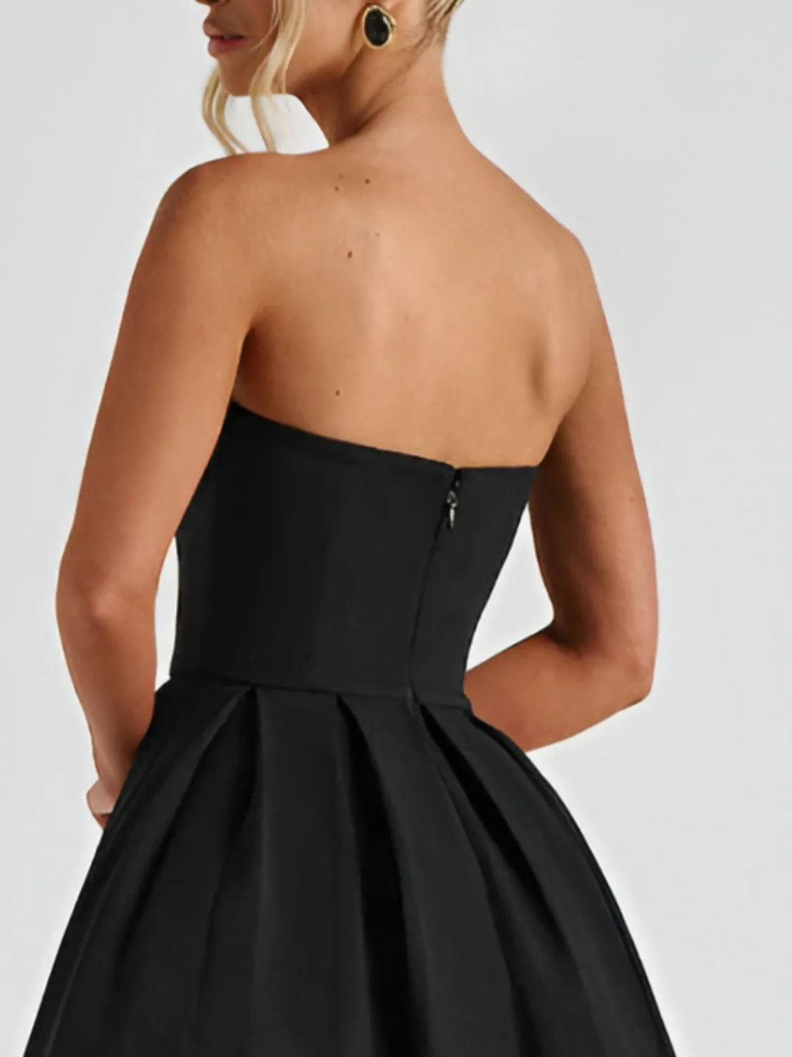 Solid Color Tube Midi Dress side view