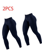 2pack Solid-color Yoga Exercise Leggings