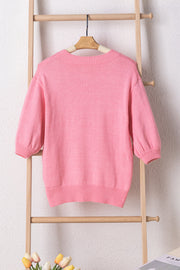 Maxine Mom Tinsel Front Short Sleeve Sweater-3